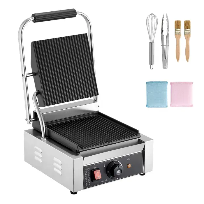 Gril panini commercial - DUOKU - YS-811B-EU - 1800 W - Plaque émaillée 22x23 cm - Thermostat 50–300°C