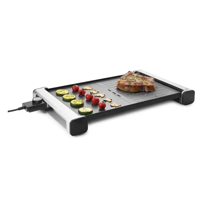 Gril Plancha - LACOR - 2 zones - Fonte daluminium antiadhésif - 1800W