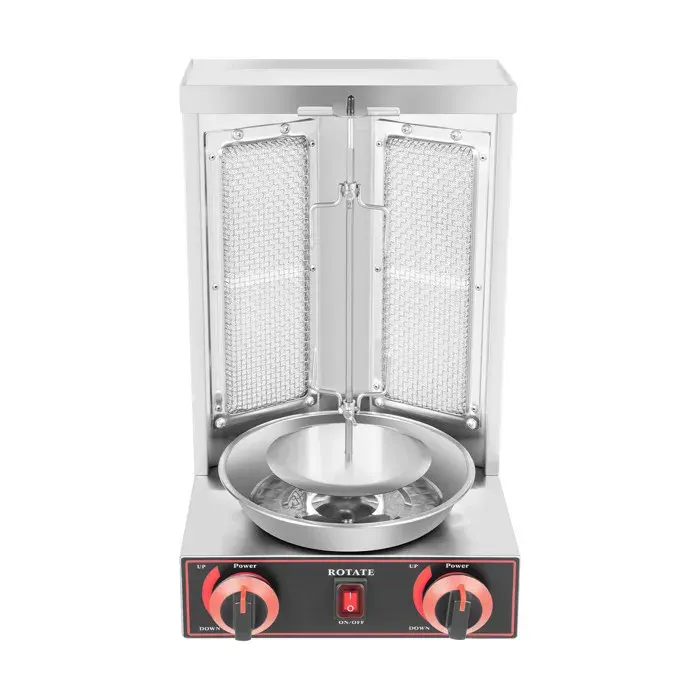 Grill à Kebab Professionnel - CG-25 - 2 Brûleurs - 3000W - Acier Inoxydable