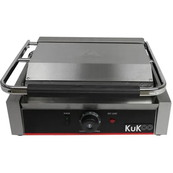 Grill à Panini - KuKoo - 22kW - Plaques Rainurées - Nettoyage Facile - Idéal Restauration