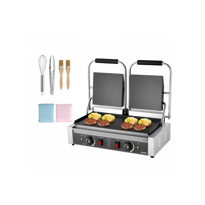 Grill à panini professionnel appareil à panini électrique 3600 W double presse à sandwich en acier inoxydable