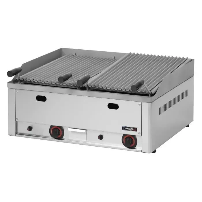 Grill à pierre de lave double - CASSELIN - Modèle - Gris - 1500W - Acier inoxydable