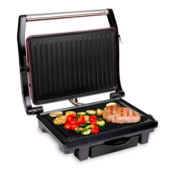 Grill à sandwich - ALPINA - Croque monsieur - Revêtement anti-adhésif - 2 plaques - Bac de récupération