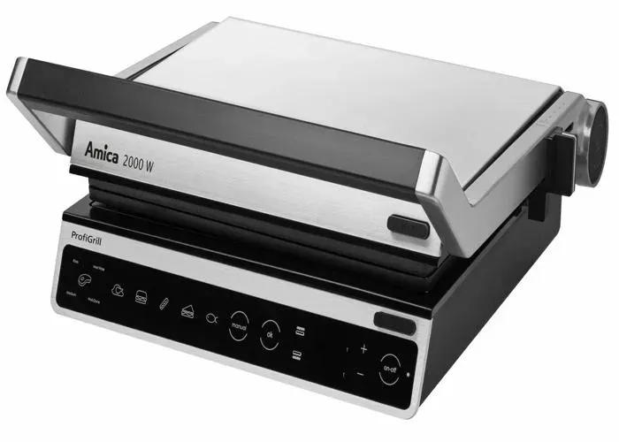 Grill électrique - Amica - GK 5011 - 2000 W - Acier inoxydable - Surface 290x260 mm