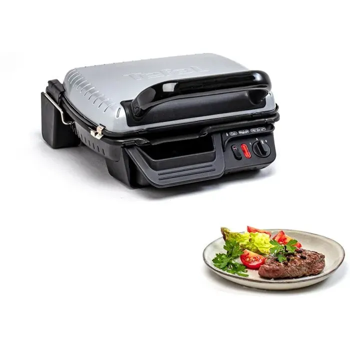 Grill Électrique Compact 2000W Position Barbecue Plaques Antiadhésives Lave-Vaisselle Bac Récupérateur De Jus Cuisson Saine