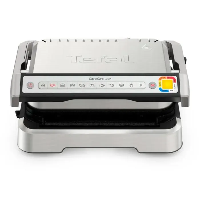 Grill Électrique - Tefal - OptiGrill GC773D10 - 9 Programmes - Pliable - Affichage Niveau de Cuisson