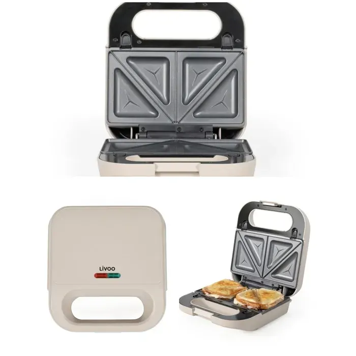 Grill gaufrier croque 3-en-1 - LIVOO - Multi-Usage - 750 W - Surface 22x12 cm - Antiadhésif sans PFAS