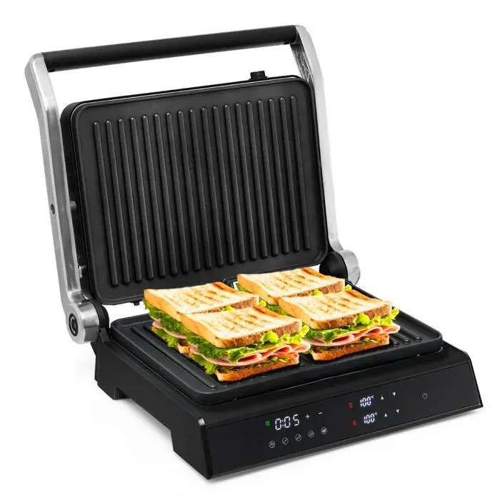 Grill multifonction électrique 35 x 30 x 14 cm 5 modes automatiques assise ergonomique design — coloris Noir
