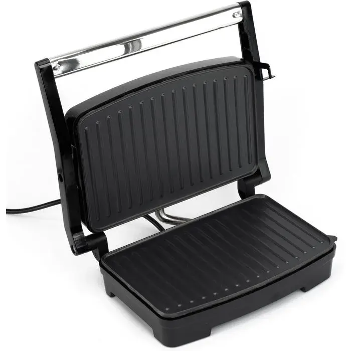 Grill Panini Électrique 1000W Avec Revêtement Antiadhésif Poignée Cool Touch Voyant Lumineux Pieds Antidérapants Format[AA25]