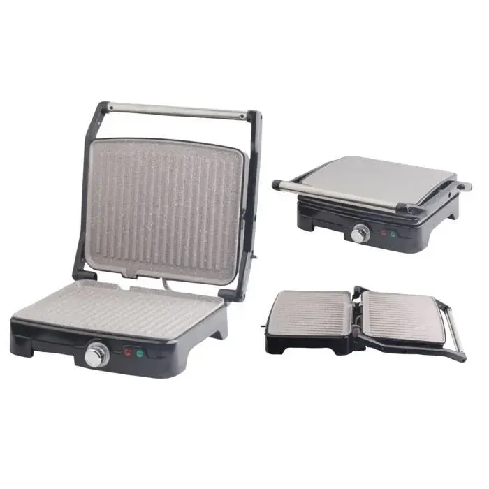 GRILL PANINI - ROYAL SWISS - 1800 Watts - Plaques antiadhésives - Thermostat réglable - Compact