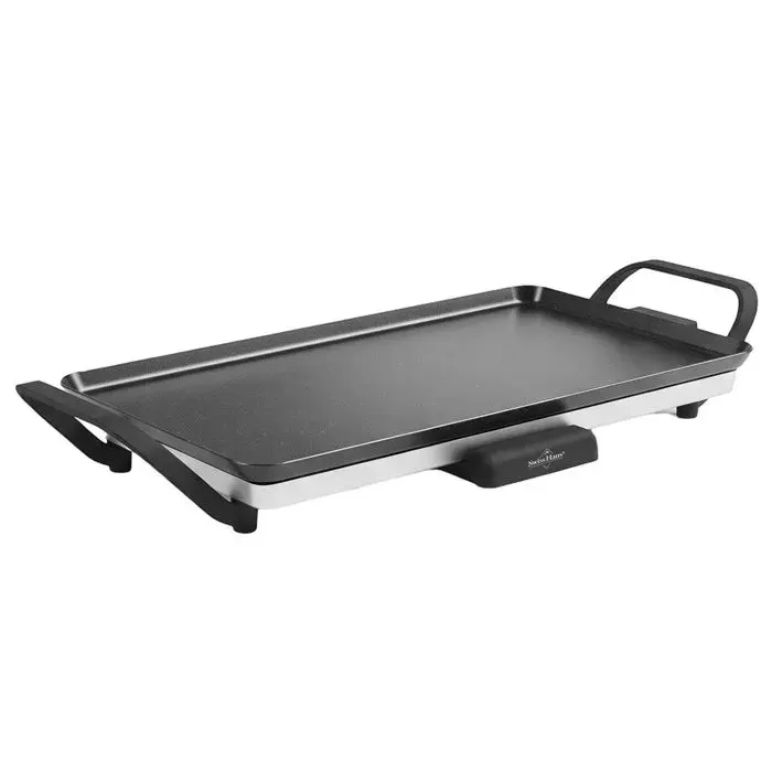 Grill teppanyaki électrique - SWISS HAUS - 1360W - Revêtement antiadhésif - Plancha de table - Noir