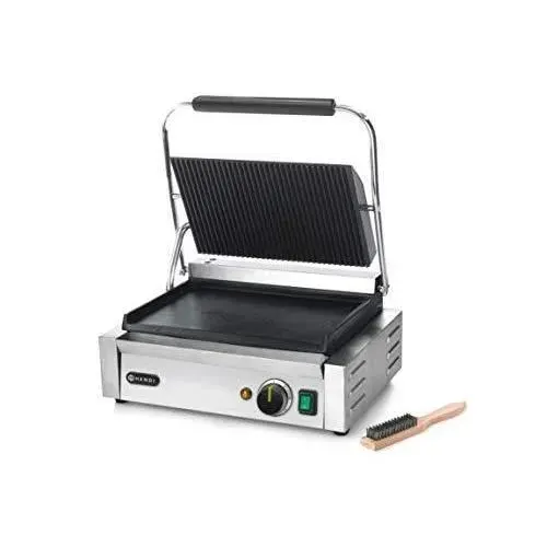 Grille de contact Panini - Hendi - 263662 - Inox - 2000 Watt - Gris — coloris Grise