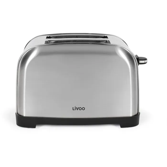 Grille-pain 2 fentes - LIVOO - DOD196 - 850 W - Thermostat réglable : 7 niveaux - Acier inoxydable