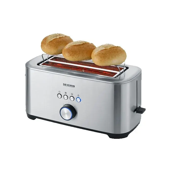 Grille pain 4 fentes XXL - SEVERIN - AT2621 - Fonction bagel centrage automatique des tranches 7 niveaux inox