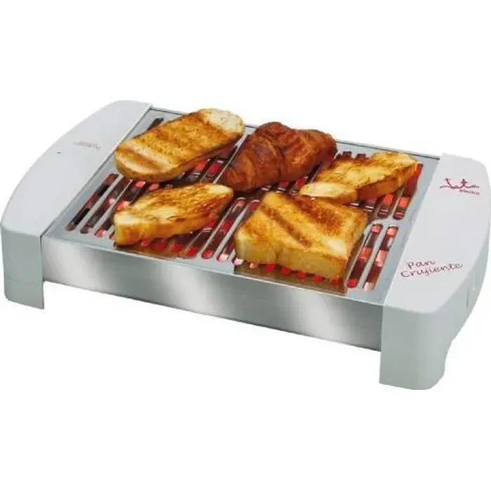 Grille Pain 4 Tranches Jata TT589 - Argent - 550W - Plateau Ramasse-Miettes Coulissant