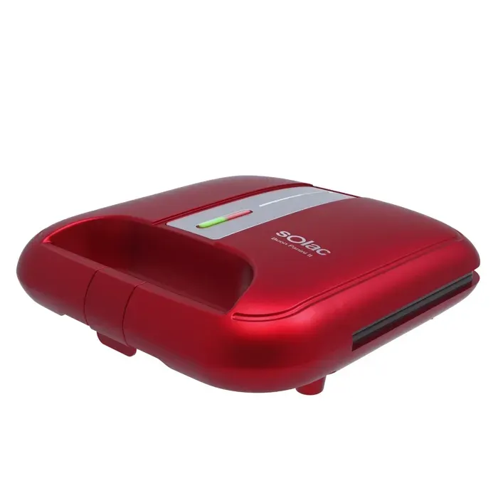 Grille-pain à sandwich - Solac - 750W - Plaques 215x125 cm - Antiadhésif - Compact - Rouge - Stockage vertical