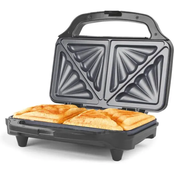Grille-pain à sandwichs - VETOBIOL - Antiadhésif - Cuisson de 2 sandwichs - 4 tranches