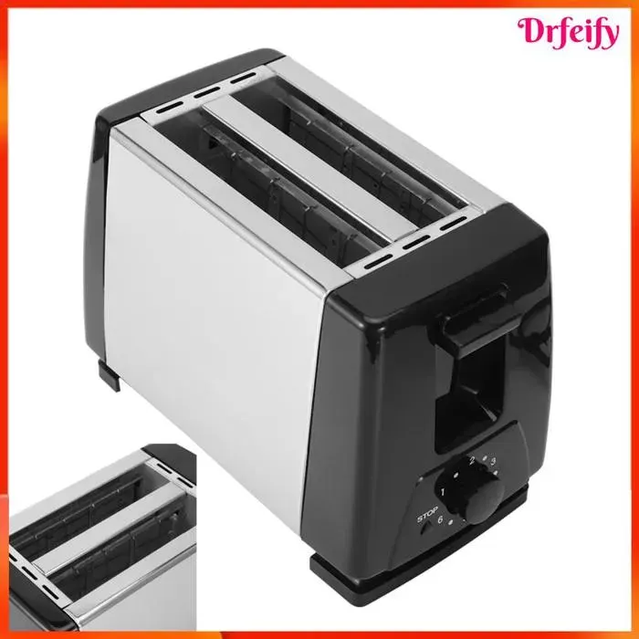 Grille-pain - AKOZON - 2 tranches - Fentes larges - 6 niveaux de dorage - 650-850W