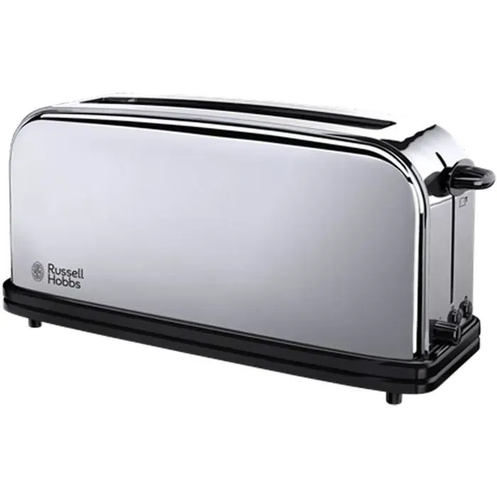 Grille Pain - BITIS - Fente Longue - Inox Brillant - 6 Niveaux de Brunissage - 1000 Watts