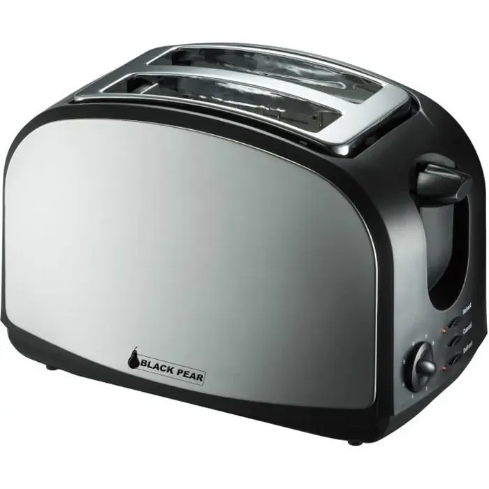 Grille-pain BLACKPEAR BGP 400 parois Inox 1000W - 2 fentes larges - Fonction décongélation - 8 niveaux de dorage