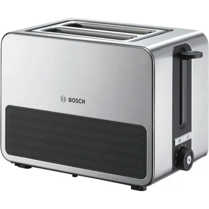 Grille-pain BOSCH TAT7S25 - Inox - Double fentes - Fonction décongélation et réchauffage