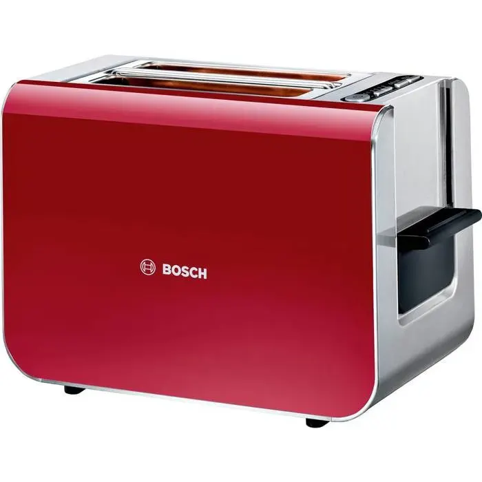 Grille-pain - BOSCH - TAT8611N - Rouge - 860 watts - Compact