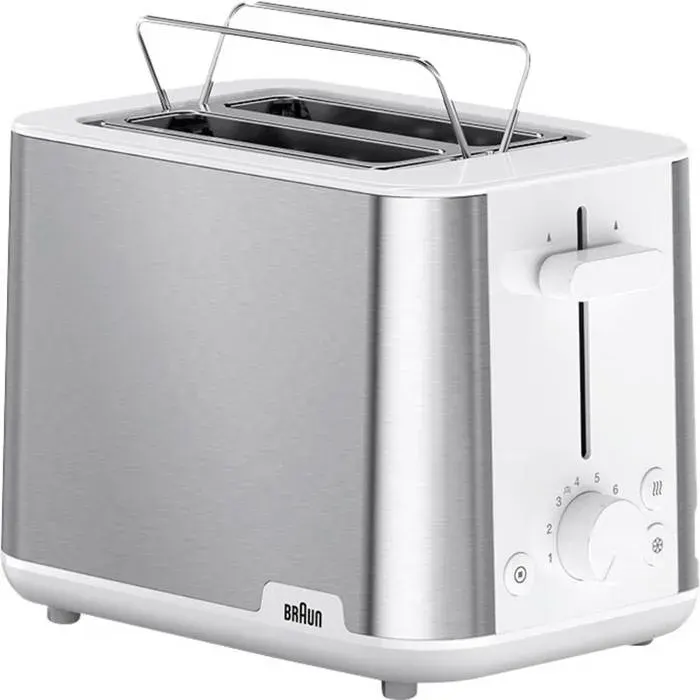 Grille-pain - BRAUN - HT 1510 WH - Sans BPA - Acier inoxydable - Blanc