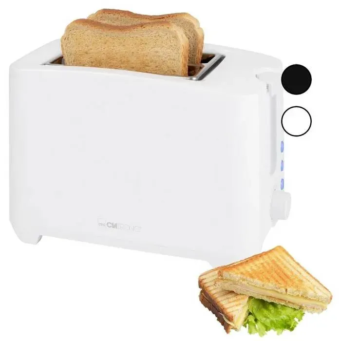 Grille-pain - CLATRONIC - TA 3801 W - 2 tranches - Compact - Blanc
