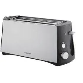Grille-pain Cloer 3710 grande tranche - Noir mat - 1380W - 4 tranches - Fonction dégivrage