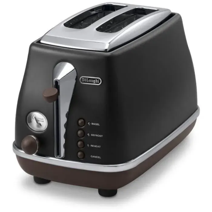 Grille-pain - DELONGHI - CTOV2103.BK - 900 W - 2 fentes - Noir mat / Chocolat