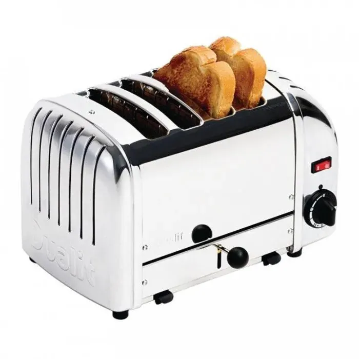 Grille-pain électrique PRO 4 fentes pour 130 tranches par heure en inox et aluminium 2200 W 220 V - MONO