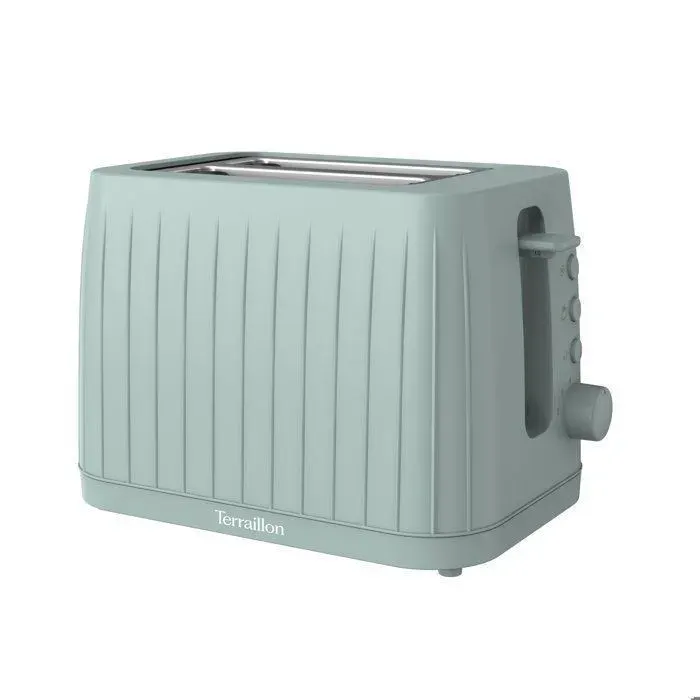 Grille-pain électrique - Terraillon- BISTRIA Vert- 2 fentes - 870W - 8 niveaux dorage - Décongelation - Réchauffage viennoiseries — coloris Noir