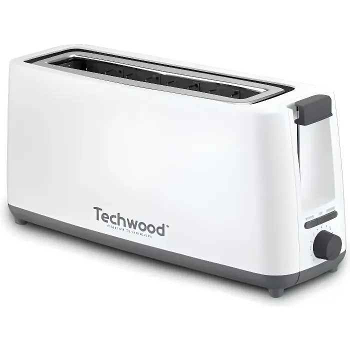 Grille Pain Jumbo Fentes Longues Techwood - TGP-402 - Blanc - 900W