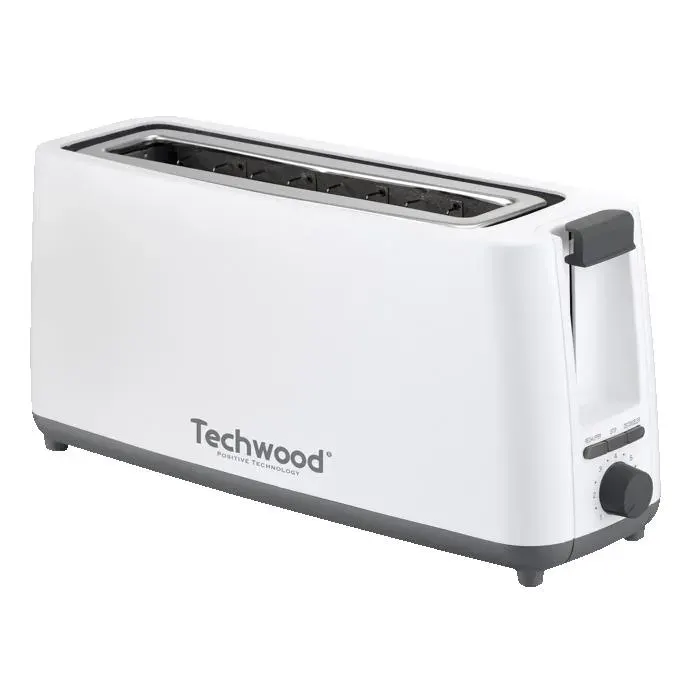 Grille-Pain Jumbo Techwood TGP-402- 900W Max. Longue et large fente - Coloris Blanc