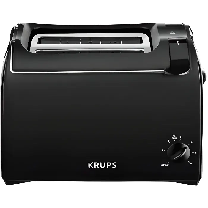 Grille-pain KRUPS KH1518 - 2 tranches - Noir - 700 Watts — coloris Noire