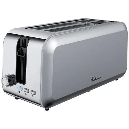 Grille pain - LITTLE BALANCE - 1450W - 2 fentes longues 23.7cm - 3 fonctions - Inox