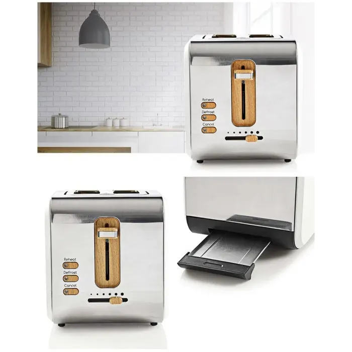 Grille-pain - LIVOO - Rétro Vintage - Blanc - 2 fentes extra-larges - 900W