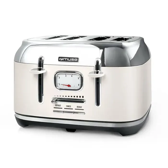 Grille pain MUSE MS-131 SC - 1800W - 4 tranches - 6 niveaux de température de brunissage