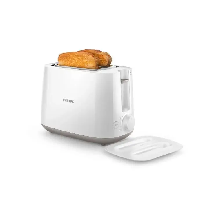 Grille-pain Philips Daily Collection HD2582-00 - 2 tranches - Blanc - Plastique - 8 niveaux de dorage