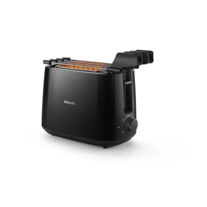 Grille-pain PHILIPS Daily Collection HD2583-90 - 8 tranches - Noir - Plastique - 600 W