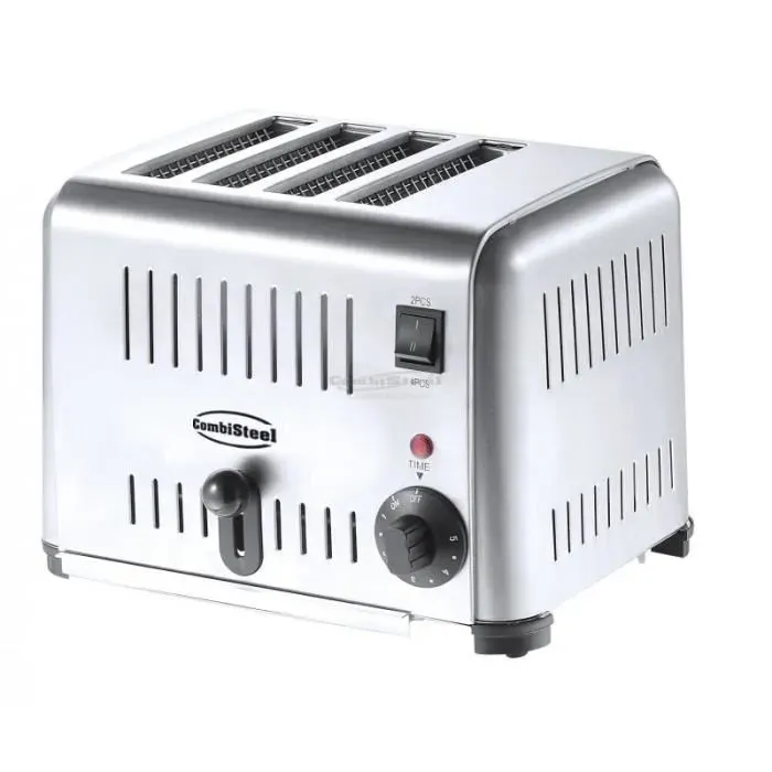 Grille Pain Professionnel - 4 Tranches - Combisteel - 1.8 kW - Plateau ramasse-miettes coulissant — coloris Grise