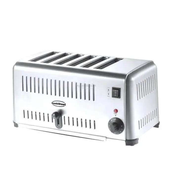 Grille-Pain Professionnel - COMBISTEEL - 6 Tranches - 2.5 kW - Gris - Compact 420x260 mm