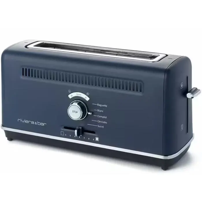 Grille-pain - RIVIERA & BAR - QGP668 - 1 fente extra-longue - Inox bleu - Réglages de brunissage