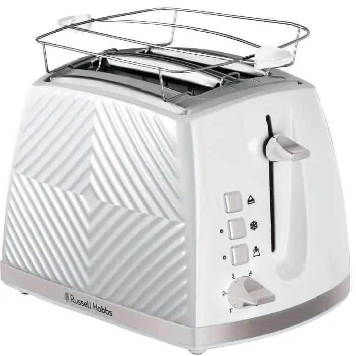 Grille-pain - RUSSELL HOBBS - GROOVE 2S - Blanc - 2 tranches - 2 emplacements