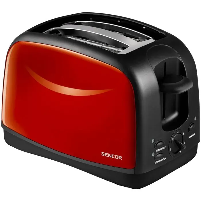 Grille-pain - SENCOR - STS 2652RD - 850 W - 2 fentes - Noir / Rouge