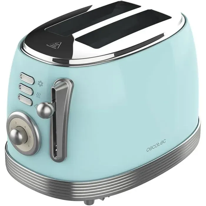 Grille-pain vintage - EVERWOL - 850 W - Double fente extra large 38 cm - 2 toasts - Acier inoxydable