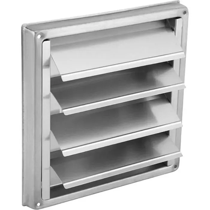Grille Ventilation Murale Extérieure Inox Volets Anti-Tempête - Hotte