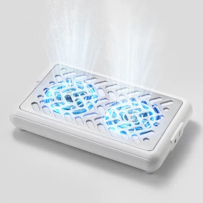 Gris Aspirateur à ongles professionnel double ventilateur puissance élevée silencieux sans brosse table de manucure