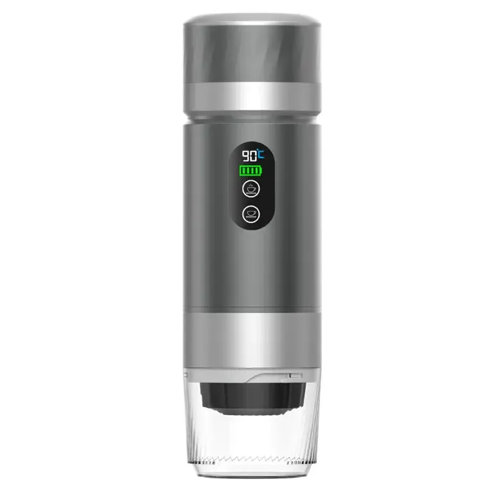Gris Machine à café portable sans fil avec capsule batterie amovible pompe électrique chauffage intégré métal doré compacte
