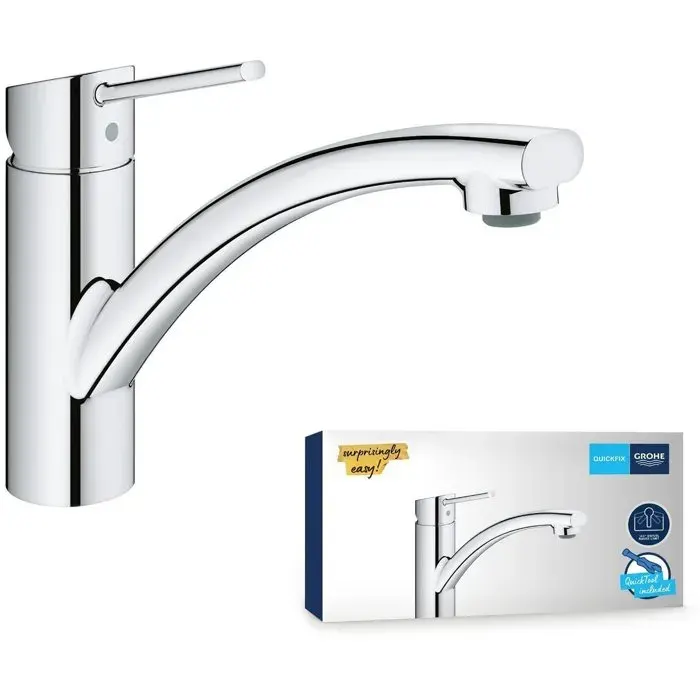 GROHE Robinet évier de cuisine Swift Mitigeur monocommande avec mousseur économique deau rotation à 140° 30358000